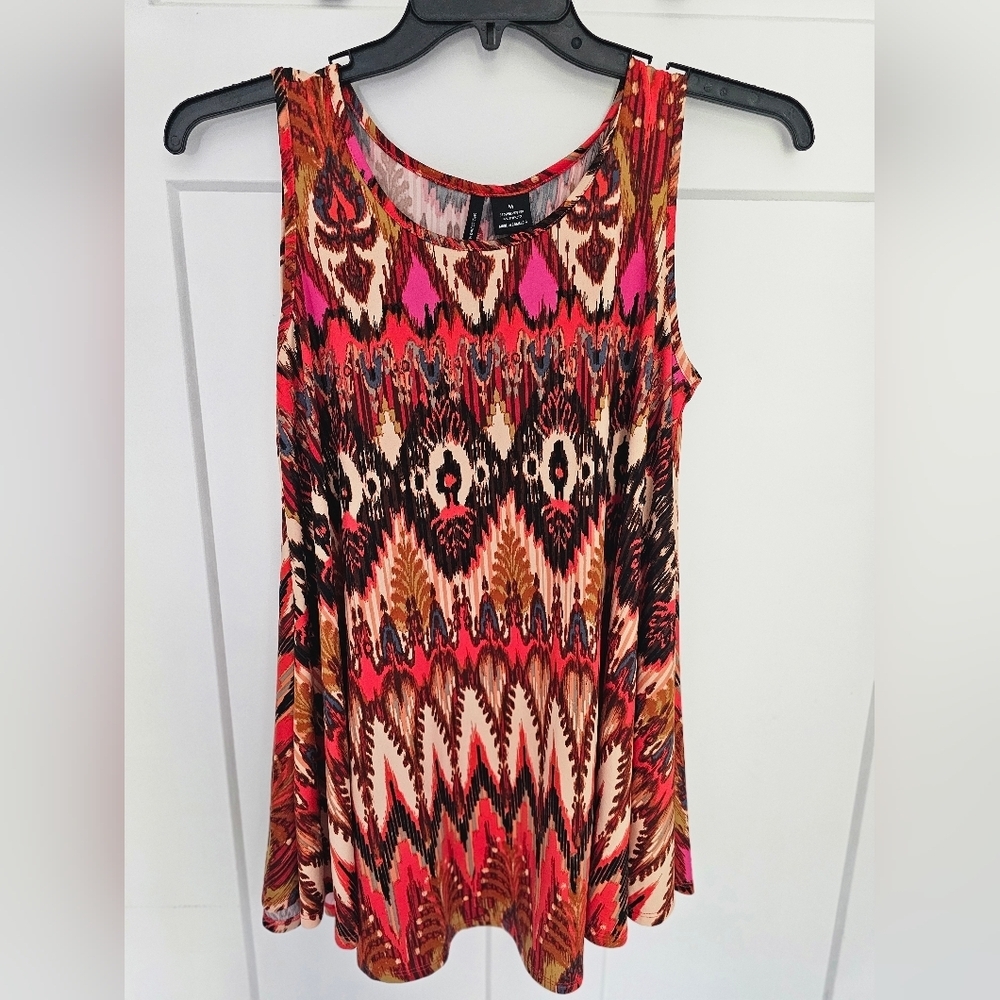 New Directions Tribal Ikat Sleeveless Swing Tank | Size Medium